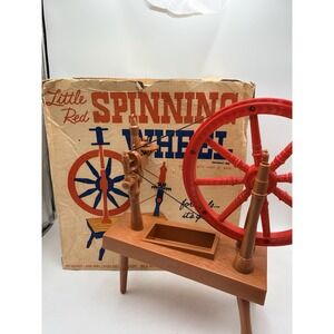 Vintage 1961 Little Red Spinning Wheel Remco w/original Box